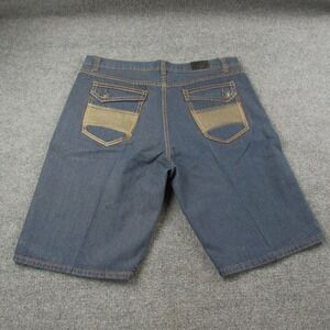 Marx & Dutch Baggy Denim Shorts‎ 40x12 Jorts Flap Pockets Gold Mesh Y2K Skater